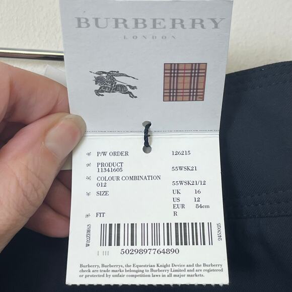 NEW Burberry Golf Skort Skirt 12 Black White Nova Check - Picture 3 of 11